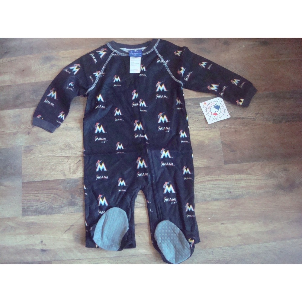 MIAMI MARLINS 24M    Infant/Toddler  Coverall Zip‎ Up Sleeper ROMPER 1Z